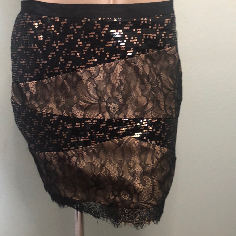 MM Couture by Miss Me Sequin Lace Mini Skirt - M